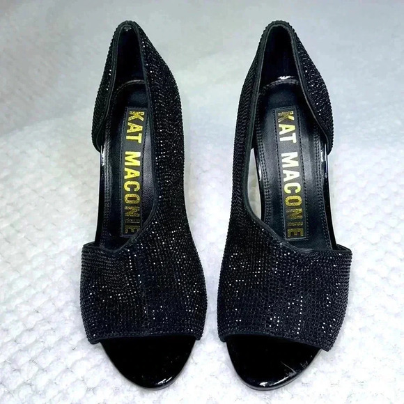 KAT MACONIE SZ 6 Black Peep toe heels - Picture 4 of 9